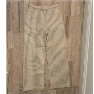 & Other Stories Wide Leg Buckle Belt Trousers Size US 0
